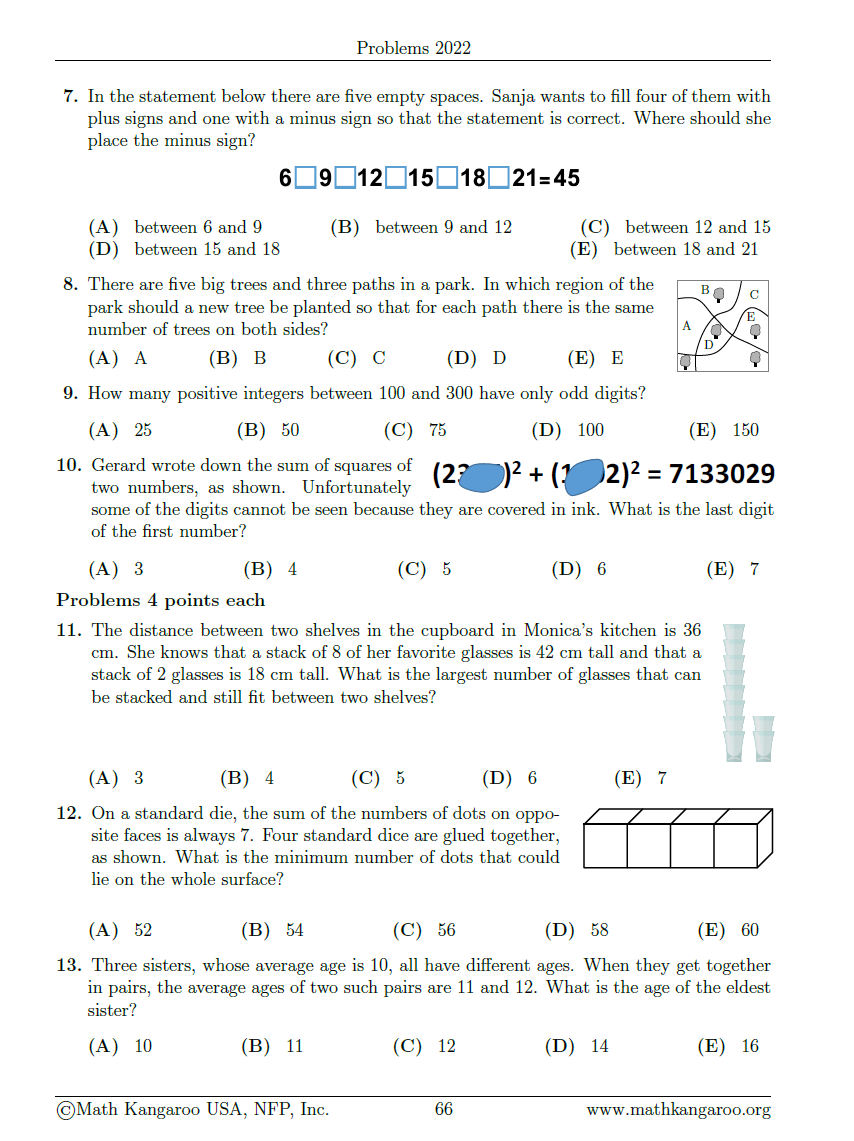 Grades 7 and 8 Even years (2)